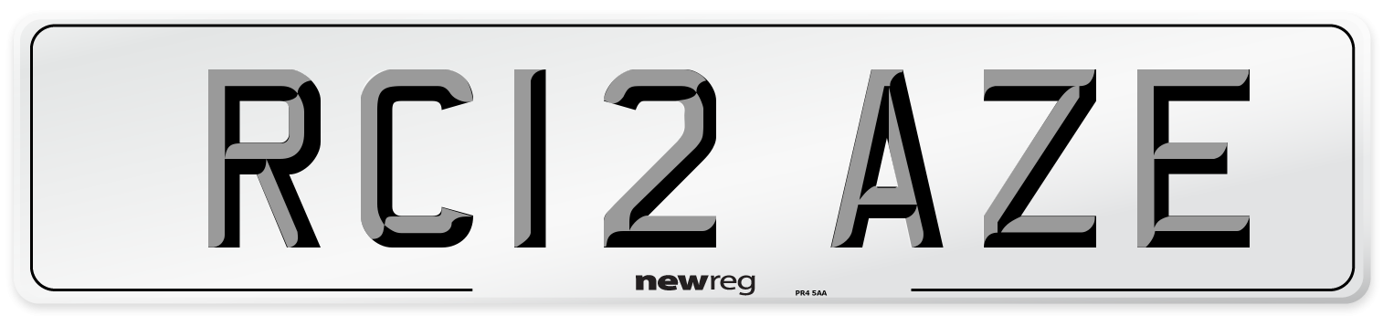 RC12 AZE Number Plate from New Reg